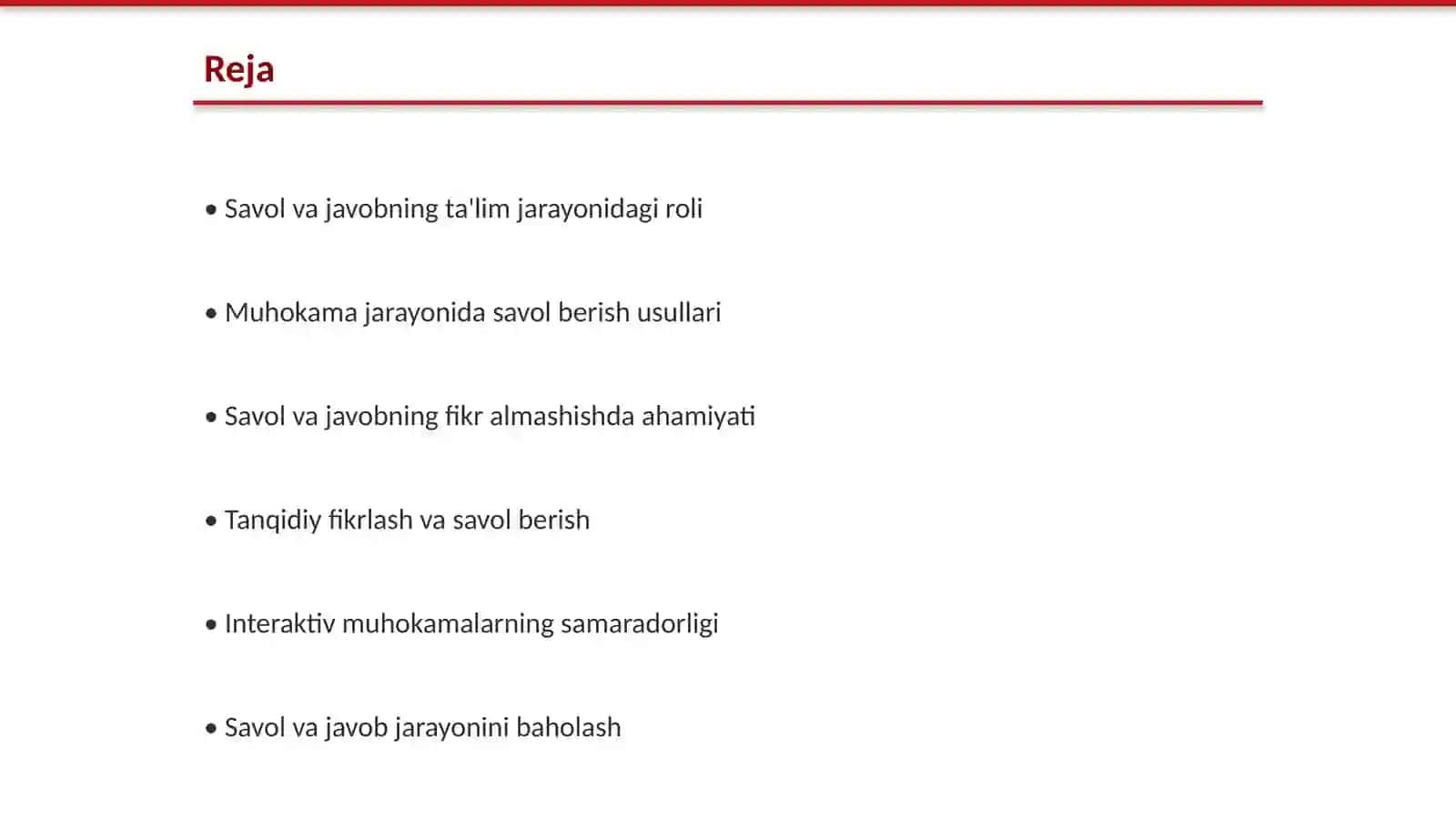 Savol va javobning muhokama yurotishdagi ahamiyati 2
