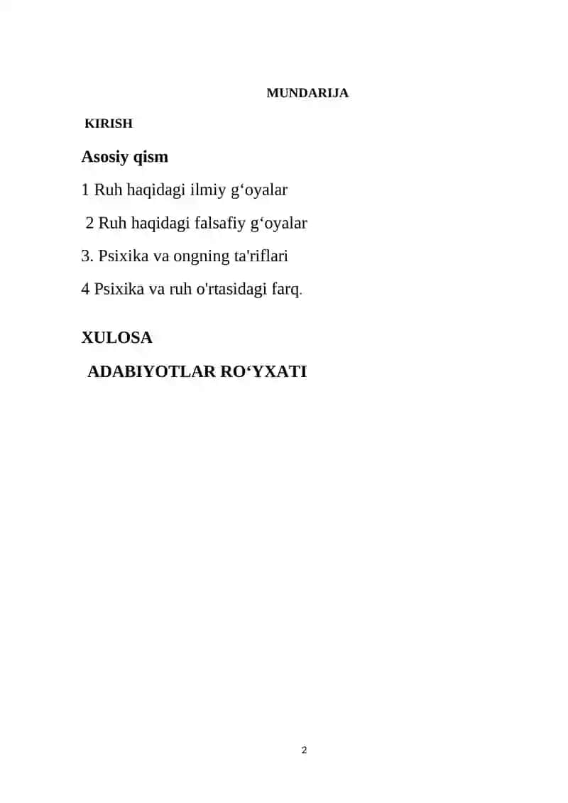 Ruh haqida ilmiy (teylor) va falsafiy (Aflotun, Aristotel, Dekart) g‘oyalar. Psixika va ongning ta’riflari. 2