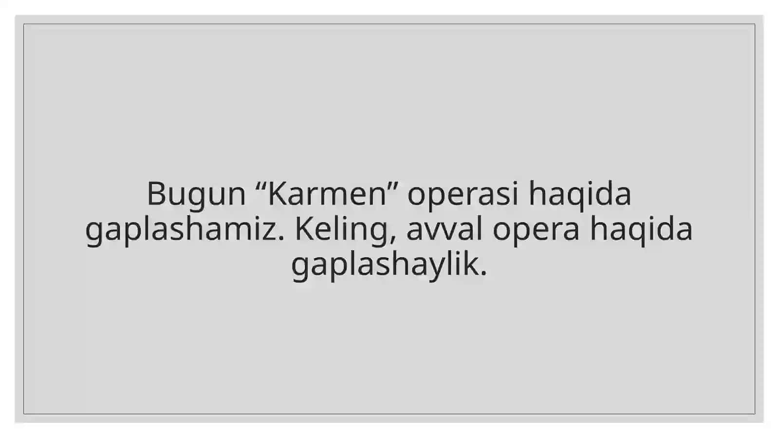 Karmen operasi haqida 2