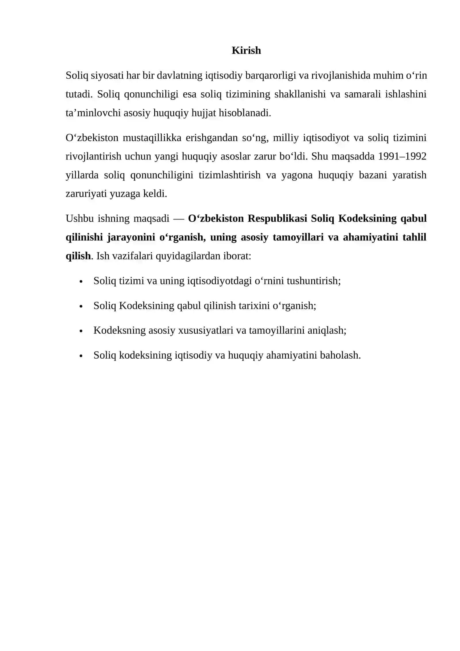O‘ZBEKISTON RESPUBLIKASI SOLIQ KODEKSINING QABUL QILINISHI 2