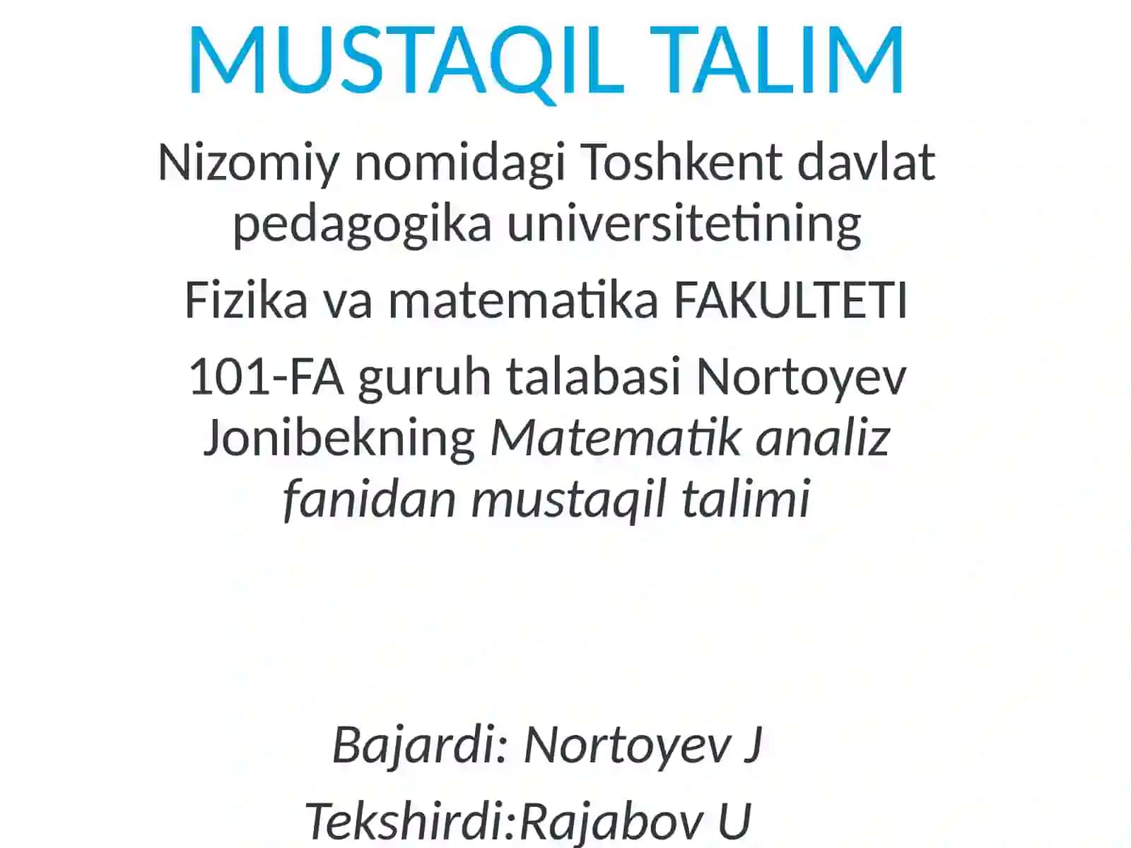 Haqiqiy sonning moduli va uning asosiy xossalari 2