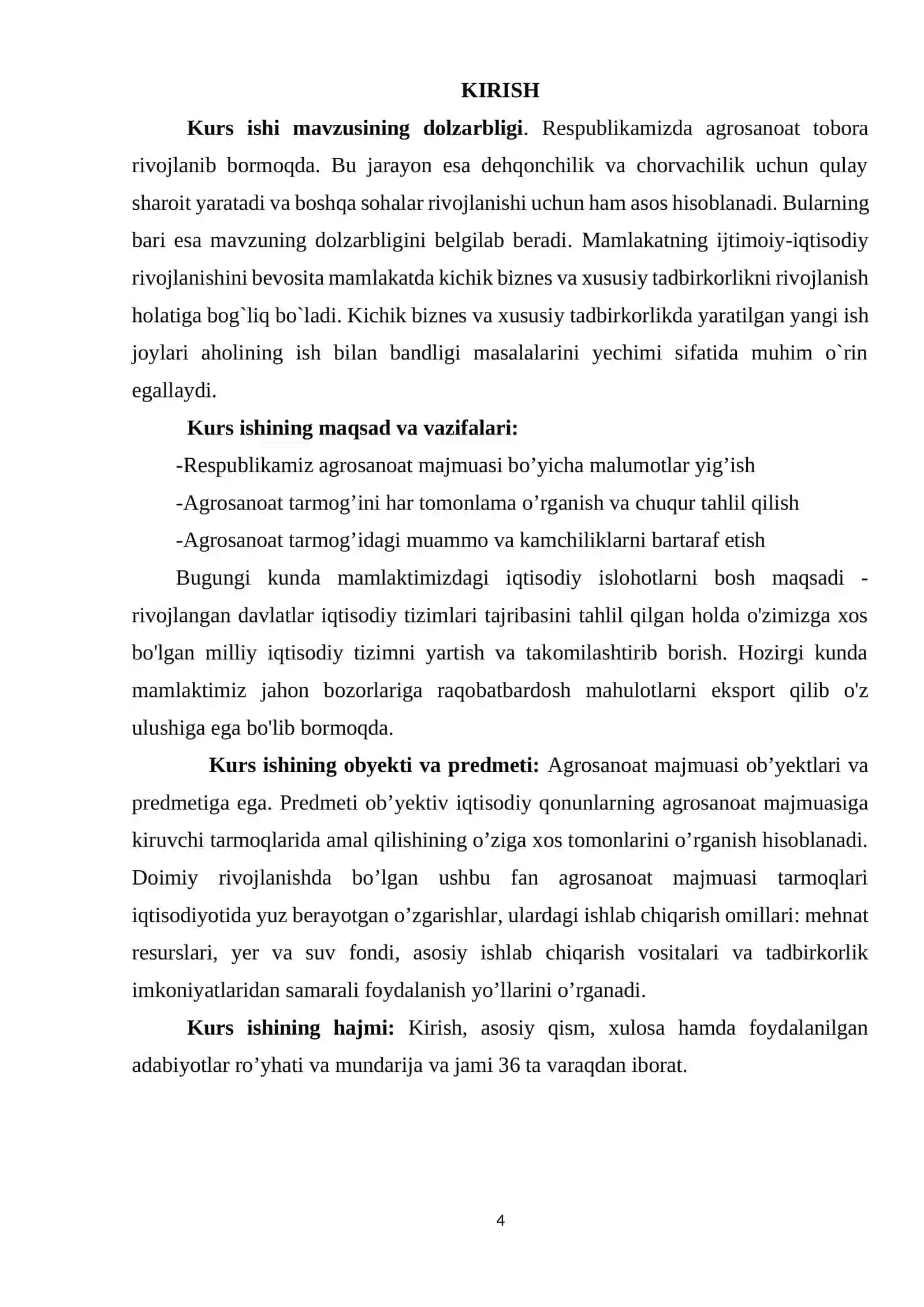 RESPUBLIKADA AGROSANOAT MAJMUASINI RIVOJLANTIRISH MUAMMOLARI 2