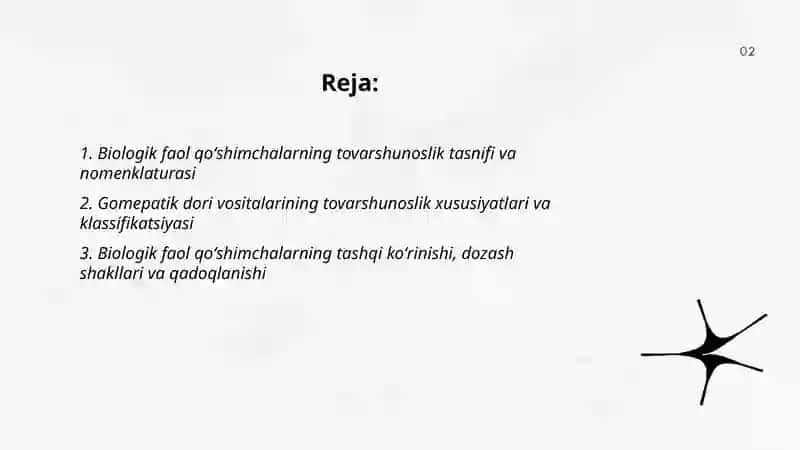 Parafarmasevtik tovarlar: Biologik faol qoʻshimchalar va gomepatik dori vositalarining tovarshunoslik tahlili 2