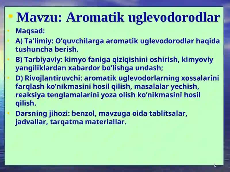 Aromatik uglevodorodlar 2