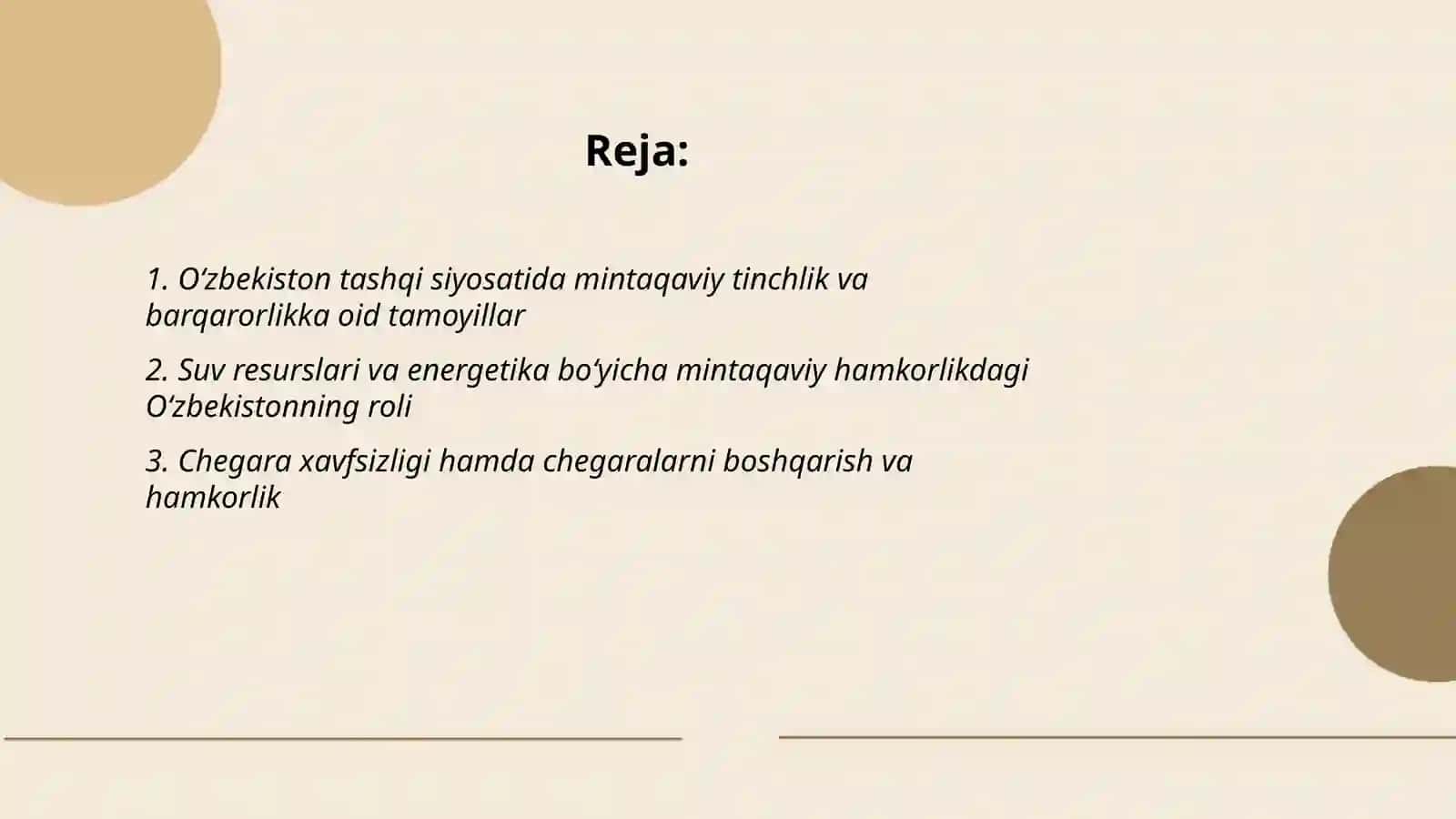 Oʻzbekistonning markaziy Osiyoda tinchlik va barqarorlikni taʼminlashdagi oʻrni Umarova Zarnigor 2