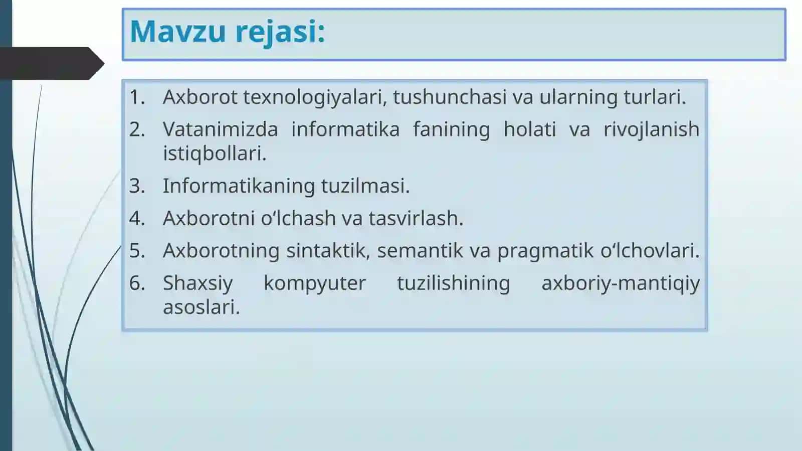TAʼLIMDA AXBOROT TEXNOLOGIYALARI FANINING PREDMETI, MAQSADI VA VAZIFALARI. 2