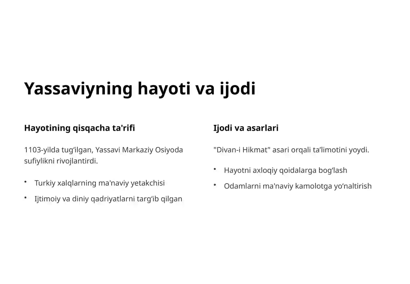 Ahmad Yassaviyning pedagogik gʻoyalari 2