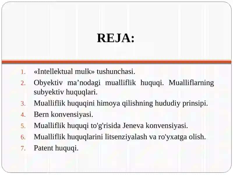 Intellektual mulkni himoya qilish masalalari 2