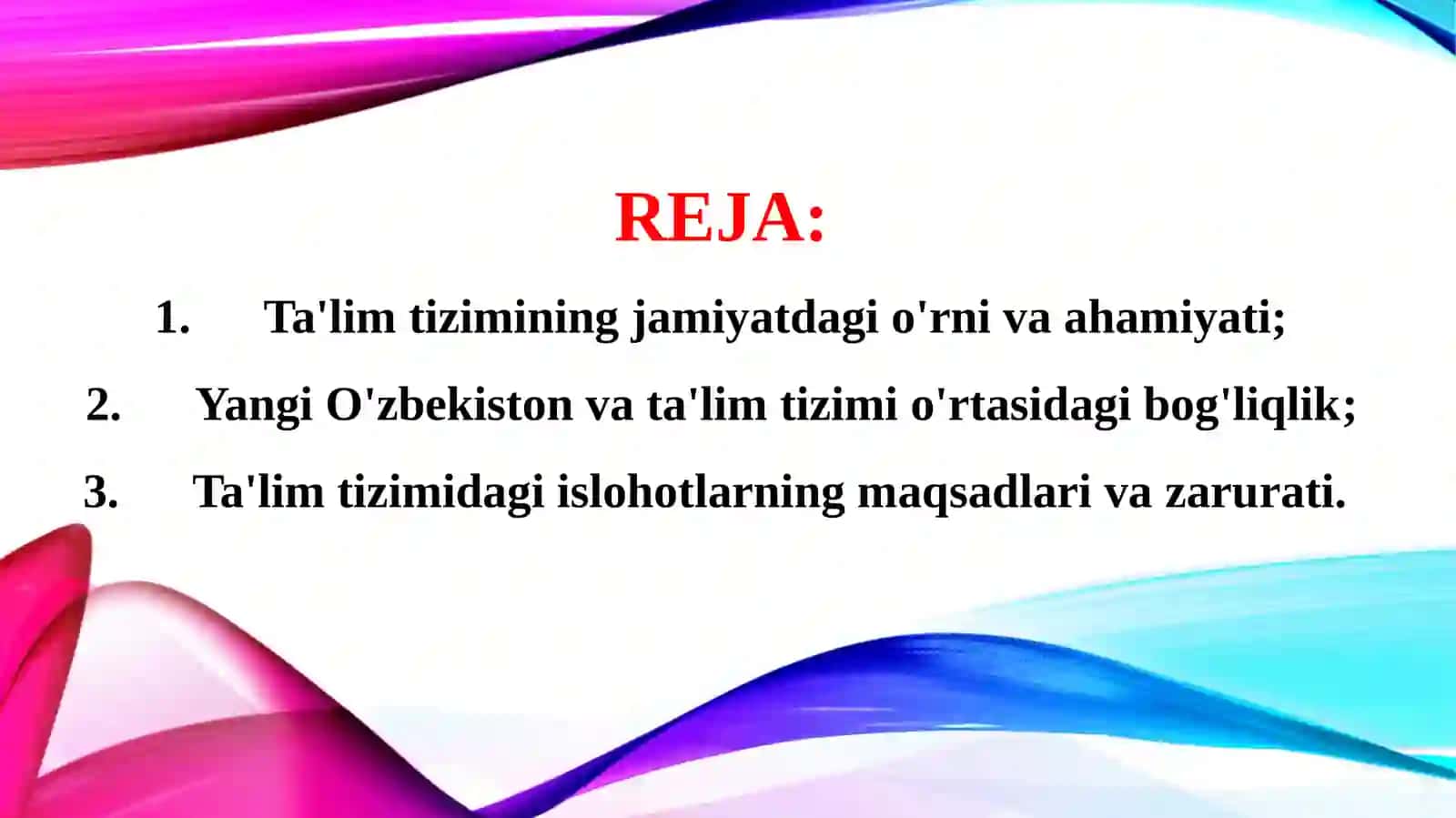 Yangi O‘zbekistonda ta’lim tizimidagi islohotlar 2