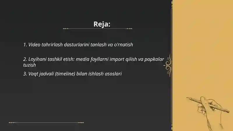 Amaliy dasturlar yordamida videoishlanmalar yaratish 2