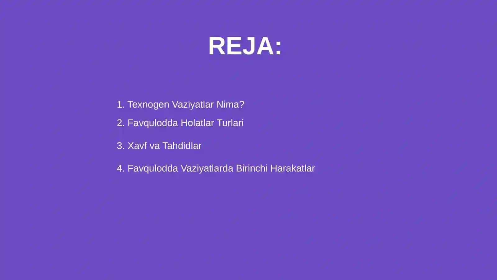 Texnogen tusdagi favqulodda vaziyatlar 2