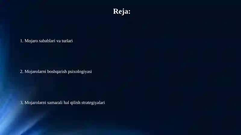Nizo va ularni boshqarish psixologiyasi 2