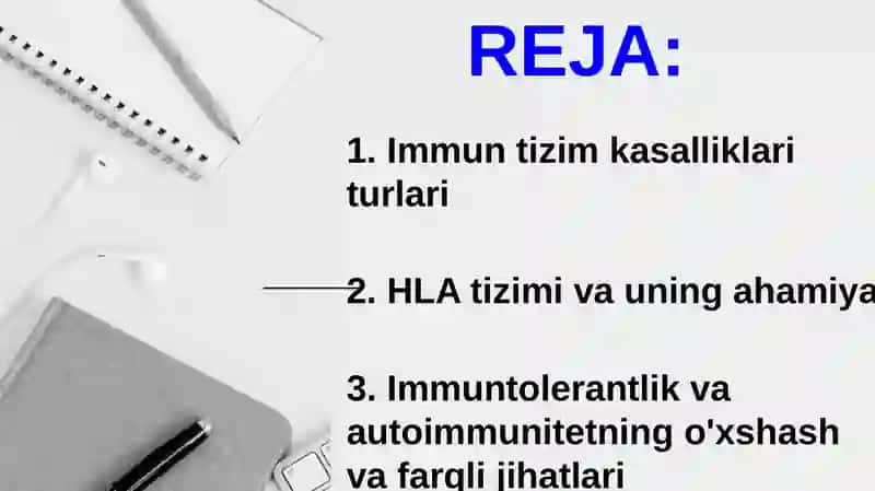 Immun tizim kasalliklari.HLA va uni kasalliklar bilan assotsiatsiyasi. Gipersezuvchanlik.Immuntolerantlik. Autoimmun kasalliklar mexanizmi. Immuntanqislik sindromi. Amiloidoz 2