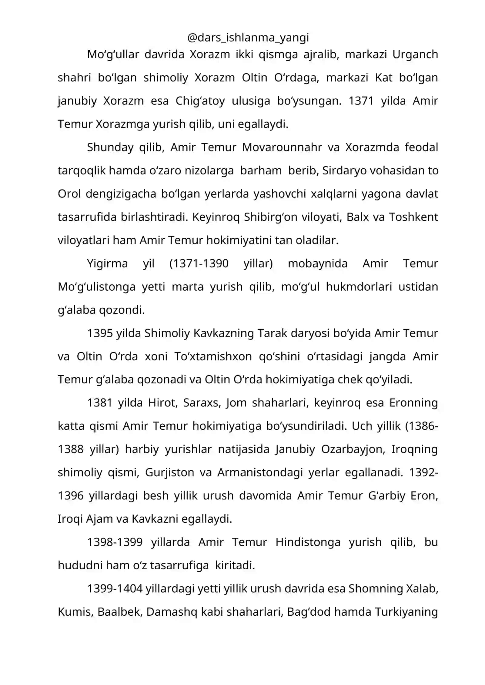 Amir Temur va temuriylar davlati tarixiy geografiyasi 2