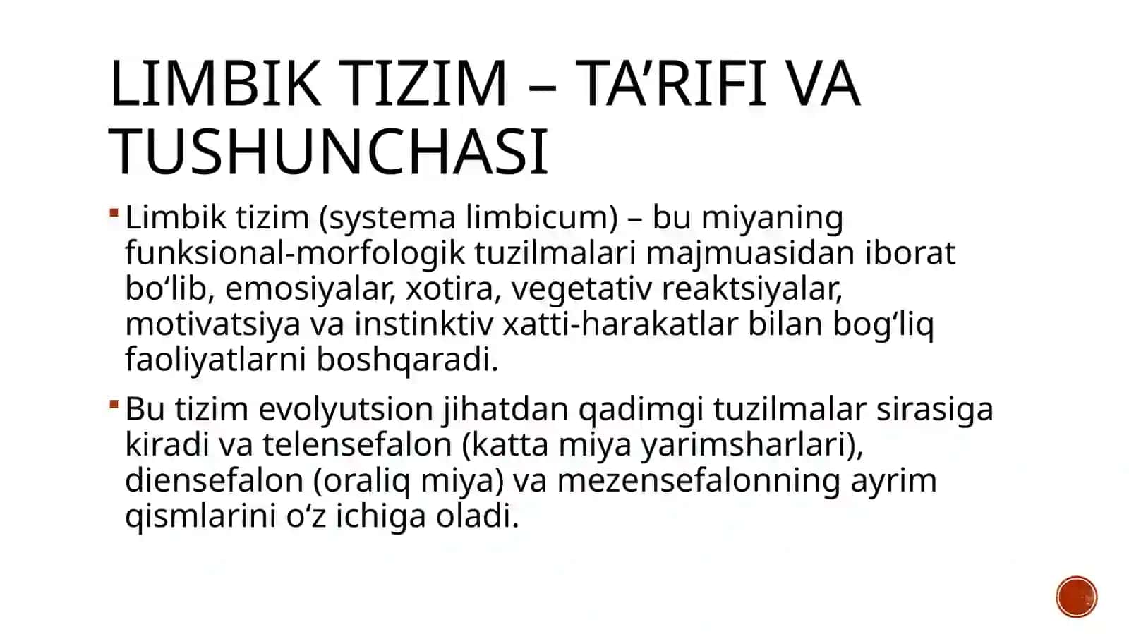 LIMBIK TIZIM-Mental va emosiyal so’g’liq kalitidir 2