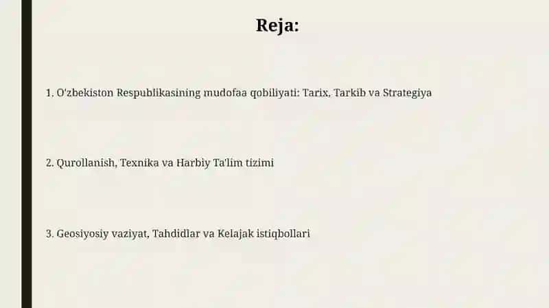 Oʻzbekiston Respublikasini mudofa qobilyati 2