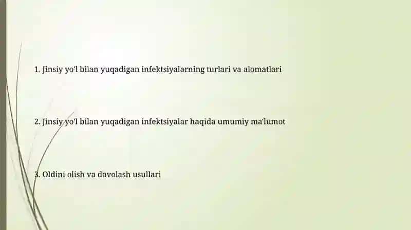 Jinsiy a'zolar orqali yuqadigan kasalliklar 2