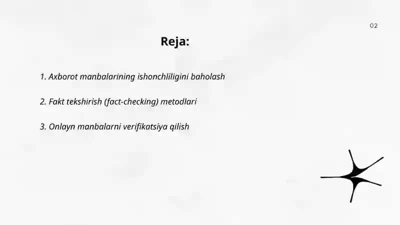 Axborotning ishonchliligi va tekshirish usullari 2