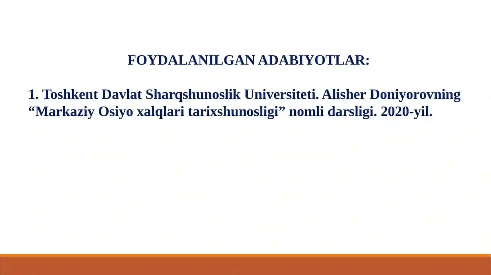 O‘rta Osiyo xalqlarining qadimgi davr tarixitarixshunosligi 2