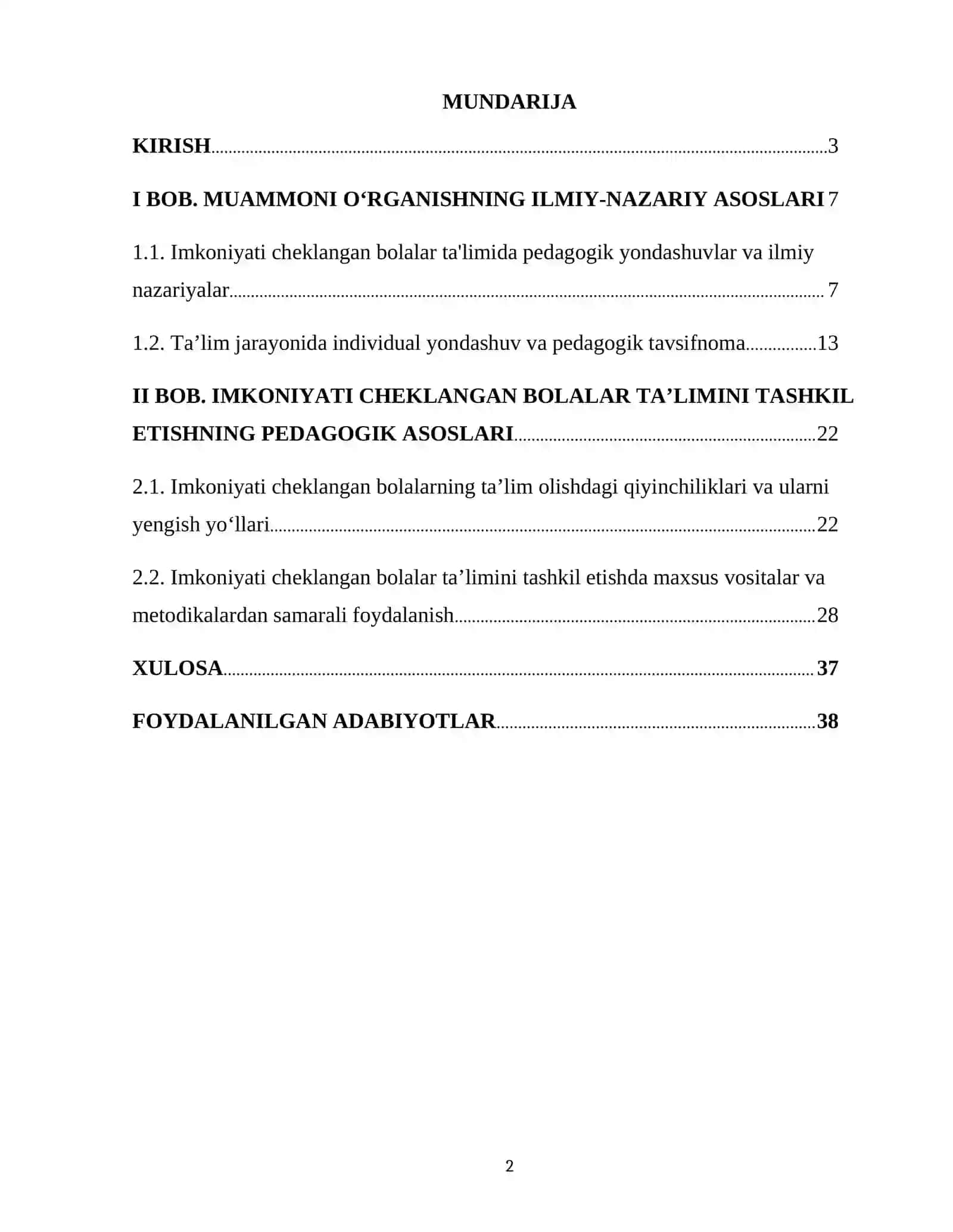 Imkoniyati cheklangan bolalar ta’limini tashkil etishning pedagogik asoslari 2