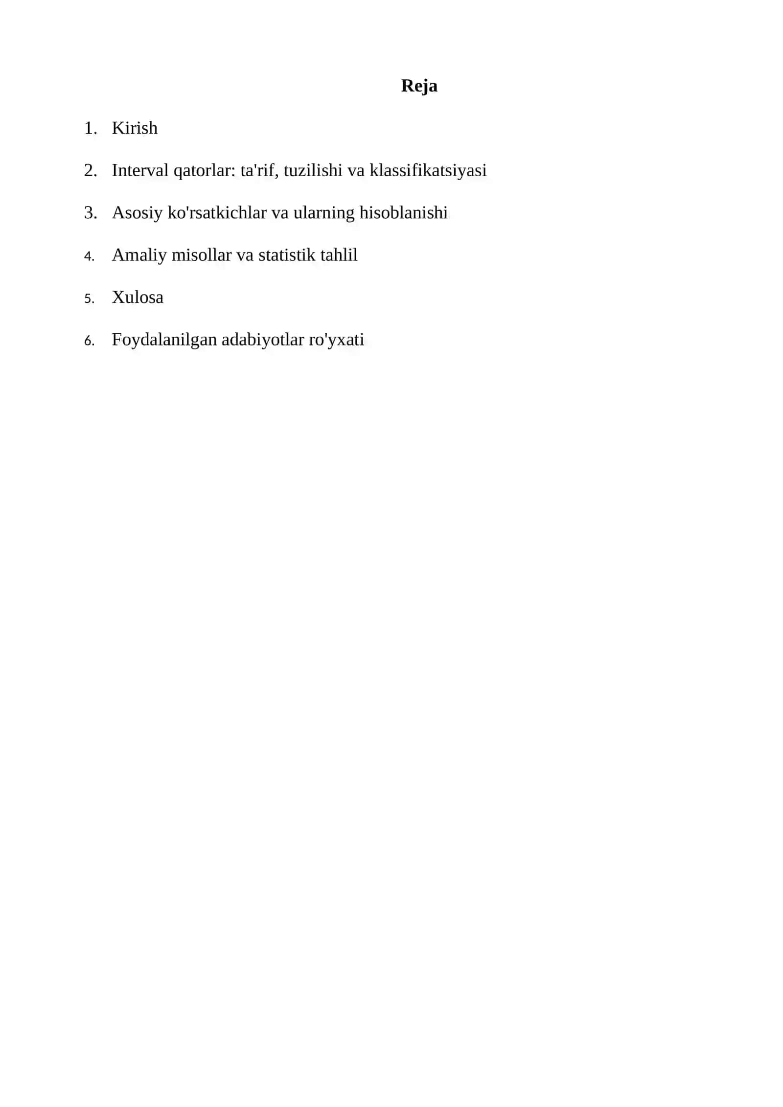 Interval qatorlar va ularning asosiy ko'rsatkichlari bo'yicha tahlili 2