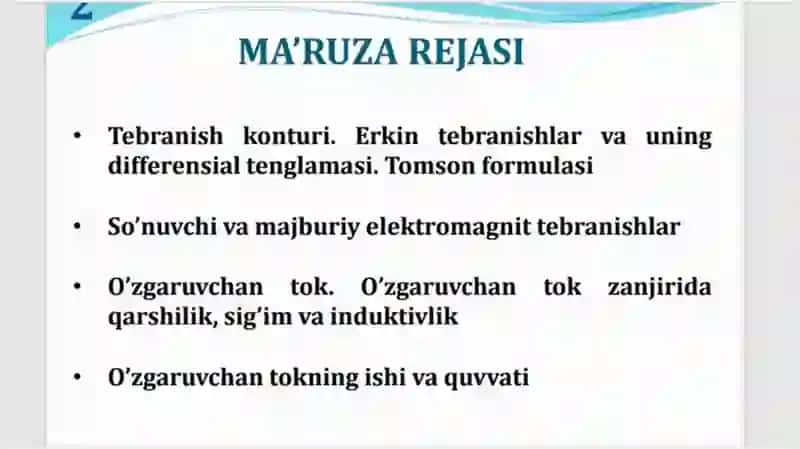 Elektromagnit tebranishlar 2