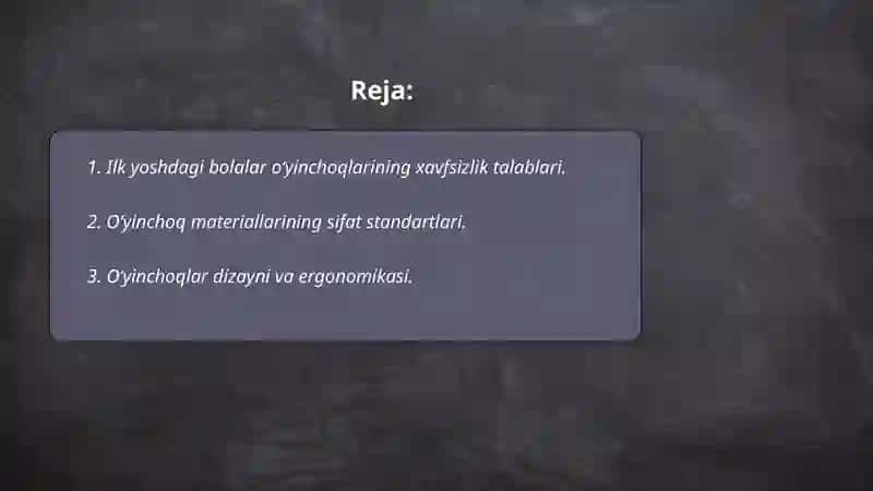 Ilk yoshdagi bolalar õyinchoğiga qõyilgan talablar 2