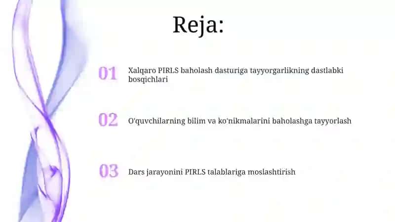 Xalqaro PIRLS baholash dasturiga tayyorlash bosqichlari (1-2-3-sinflar kesimida) 2