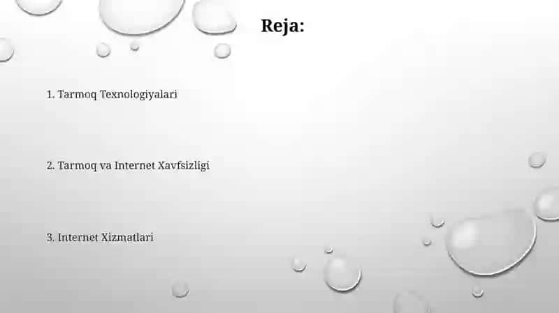 Tarmoq texnologiyalari va internet xizmatlari 2