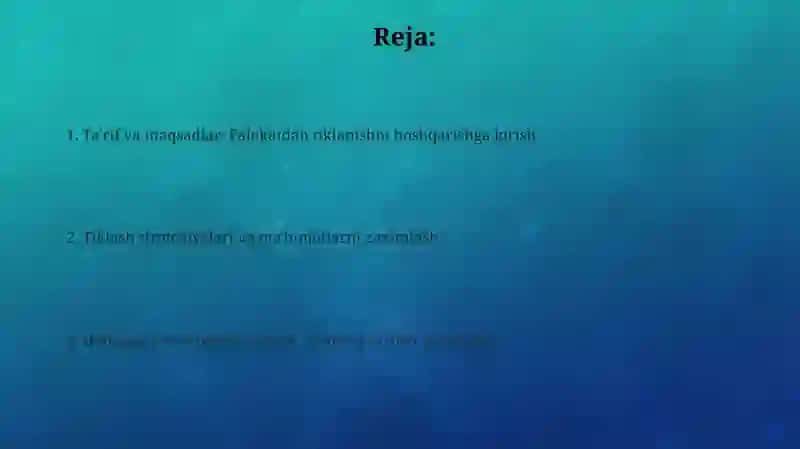Avariya/Falokatdan keyingi tiklanishni boshqarish 2