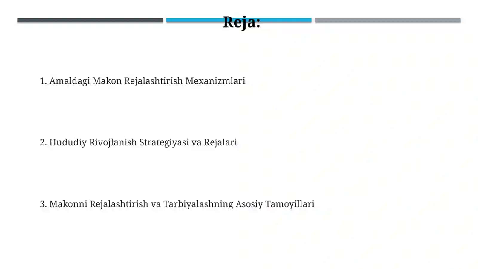 Hududiy rejalashtirish va rivojlanishi 2