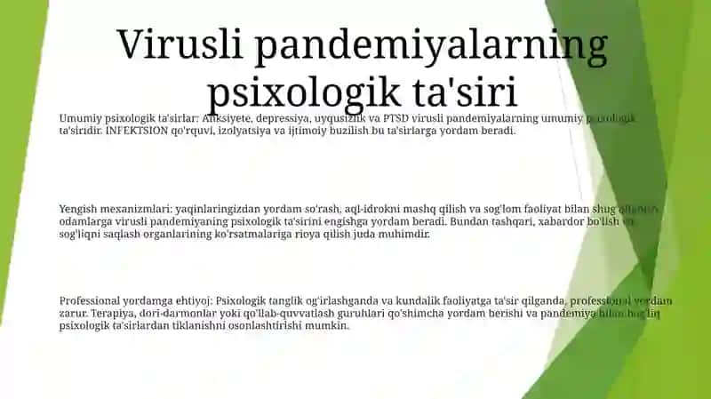 Virusli Pandemiya Holatida Psixologik Yordam 2
