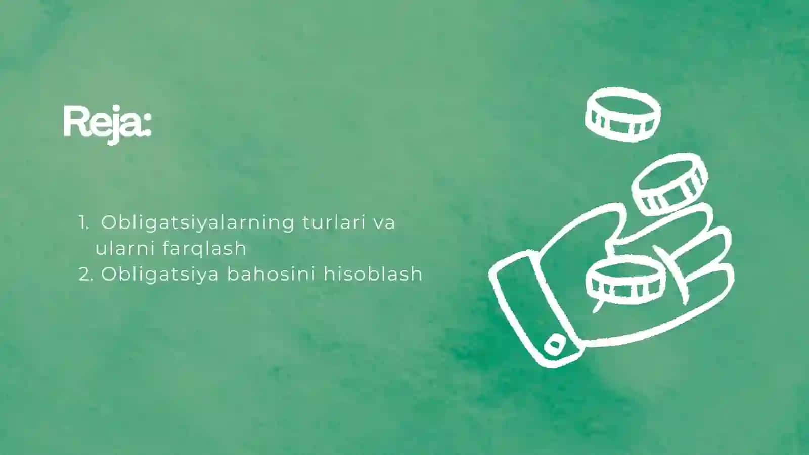 Obligatsiyalarning turlari va ularni farqlash, obligatsiya bahosini hisoblash 2