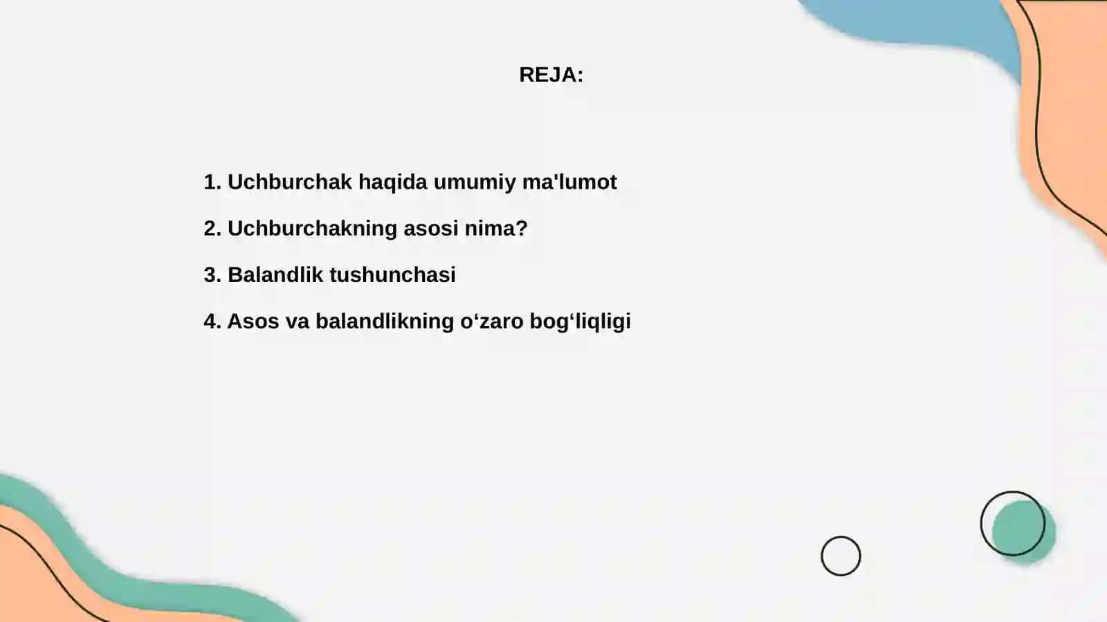 Uchburchakning asosi va balandligi 2