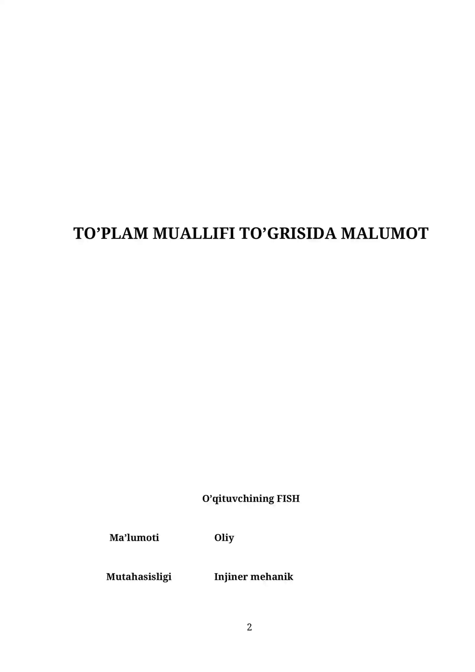 Yo'l xarakati qoidalari va xarakat xavfsizligi O'MT 180 soatlik 2