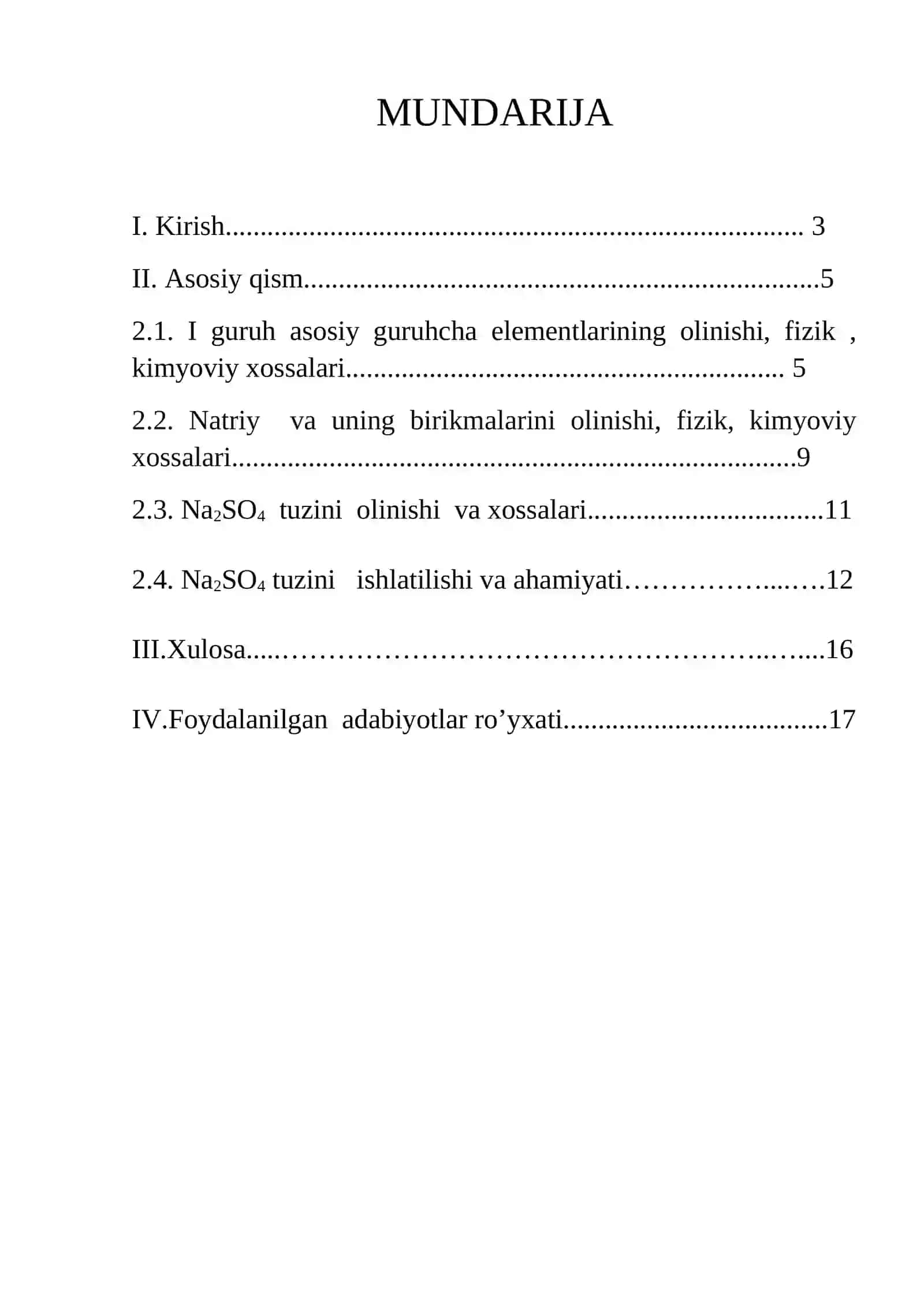Natriy sulfat tuzining olinishi va xossalari 2