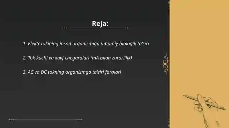 Elektr tokini organizmga ta'siri 2