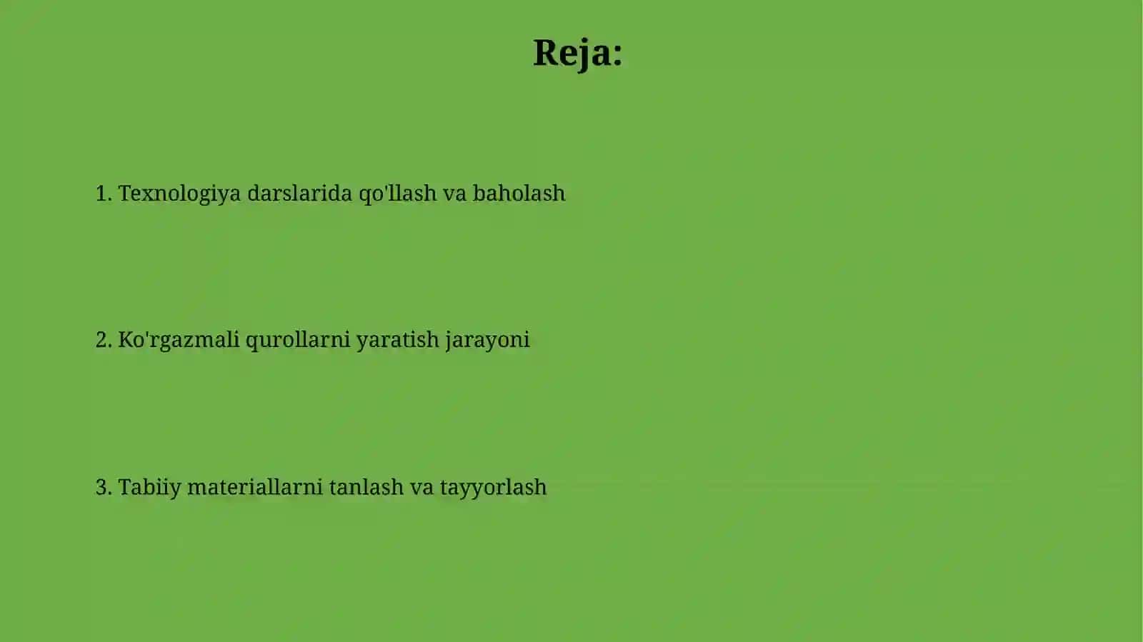 Texnologiya darslarida tabiiy materiallardan koʼrgazmalar tayyorlash 2