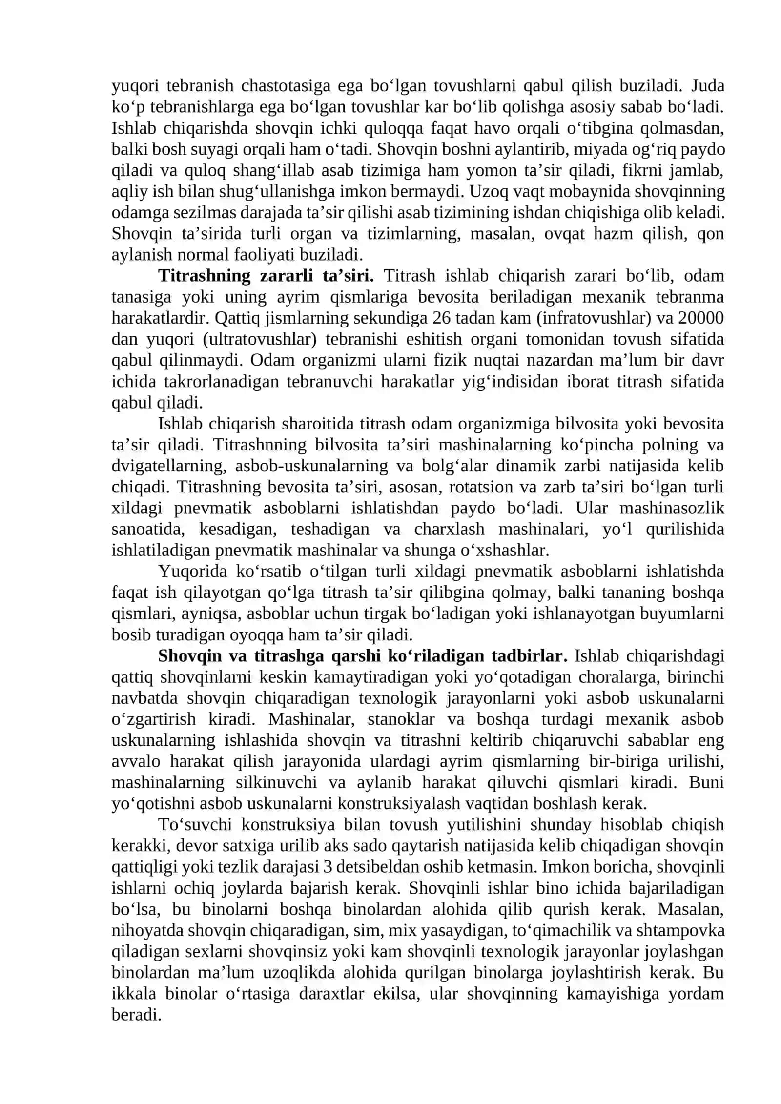 9-mavzu. Shovqin, titrash, zararli nurlanishlar va ularga qarshi chora tadbirlar 2