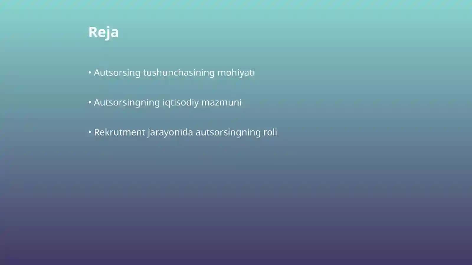 Autsorsing rekrutmentning yangi yónalishi sifatida 2