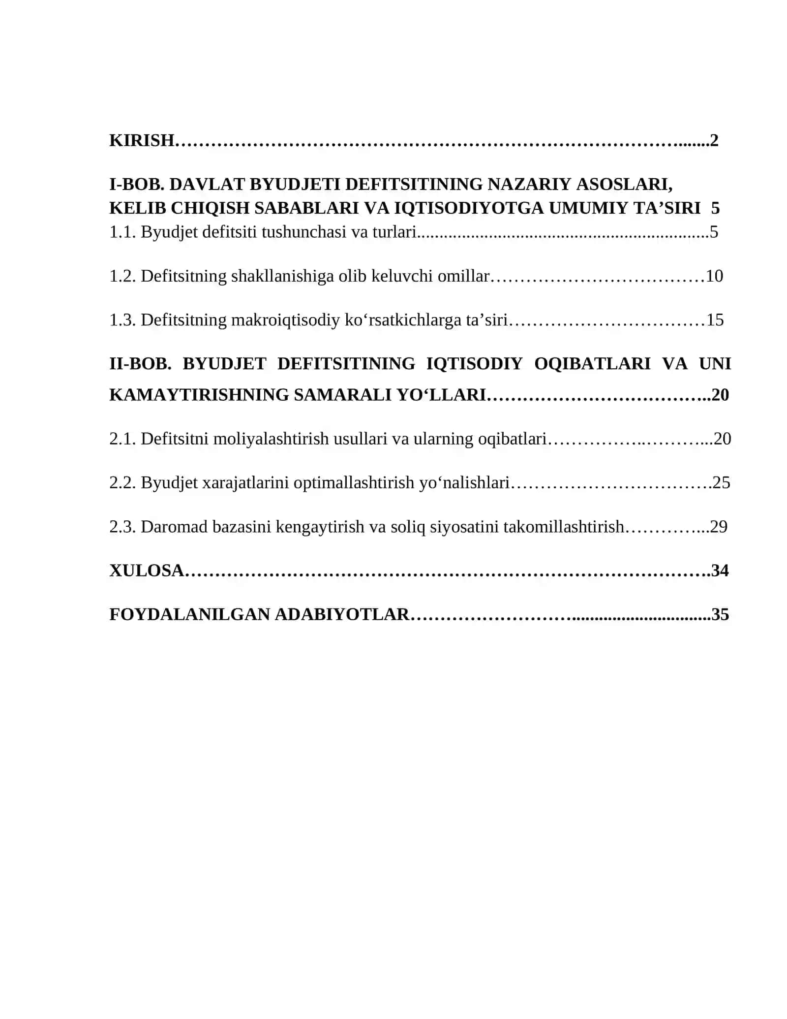 BYUDJET DEFITSITINING IQTISODIYOTGA TA’SIRI VA UNI KAMAYTIRISH YO‘LLARI 2