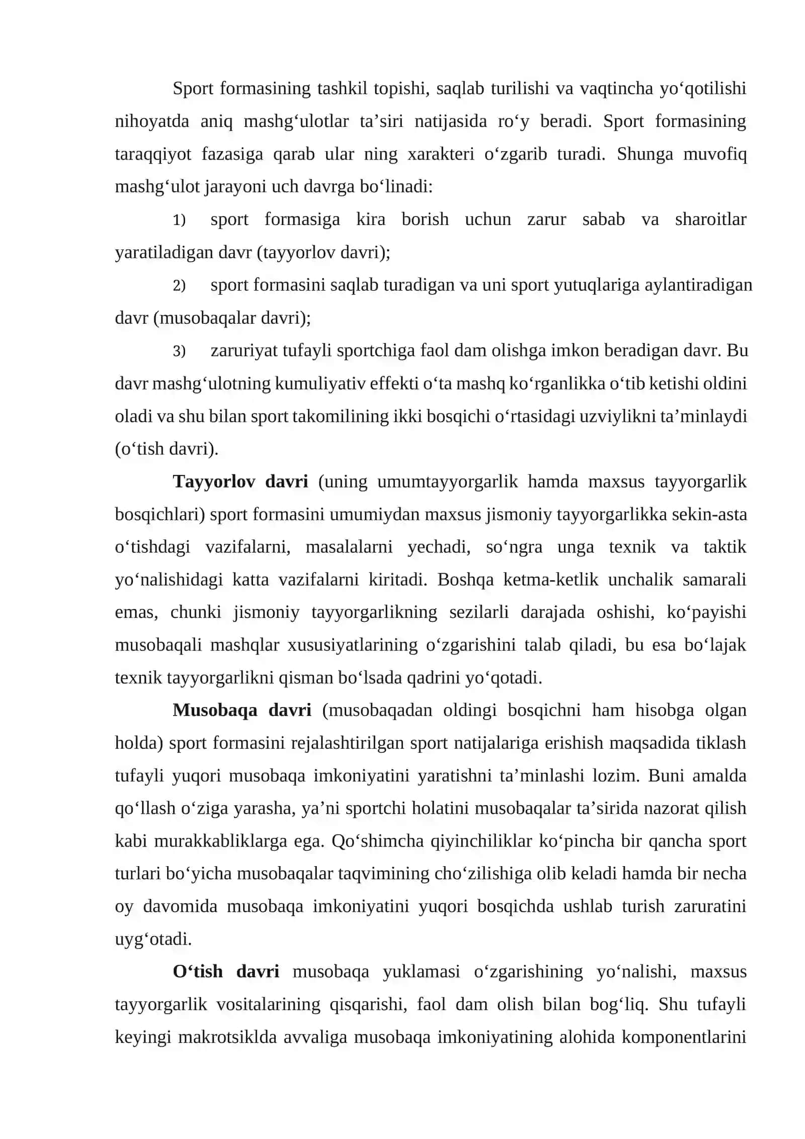 SPORTDA SARALASH, MODELLASHTIRISH VA BASHORAT QILISHDA MАSHG‘ULОT VА MUSОBАQА JАRАYONIDАGI YUKLАMАLАR 2