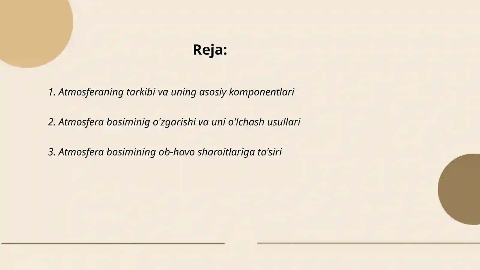 Atmosferaning tarkibi va bosimi 2