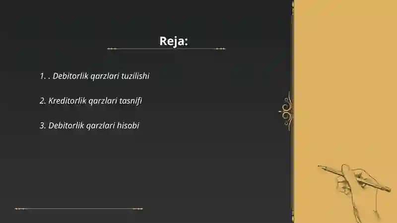 Debitorlik va kreditorlik qarzlari balansini tuzish 2