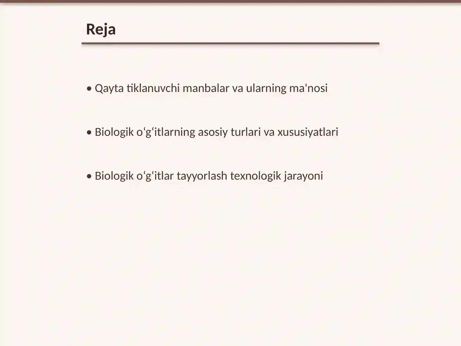 Biologik o‘g‘itlar tayyorlash texnologiyasi 2