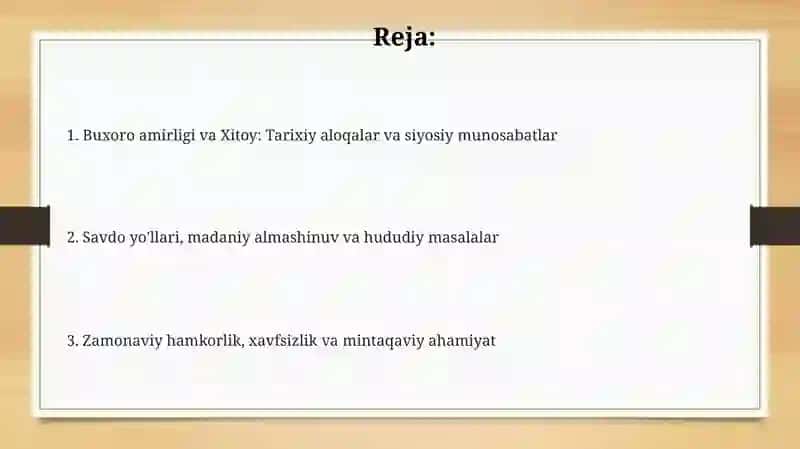 Buxoro amirligi va Xitoy: Tarixiy aloqalar va siyosiy munosabatlar 2