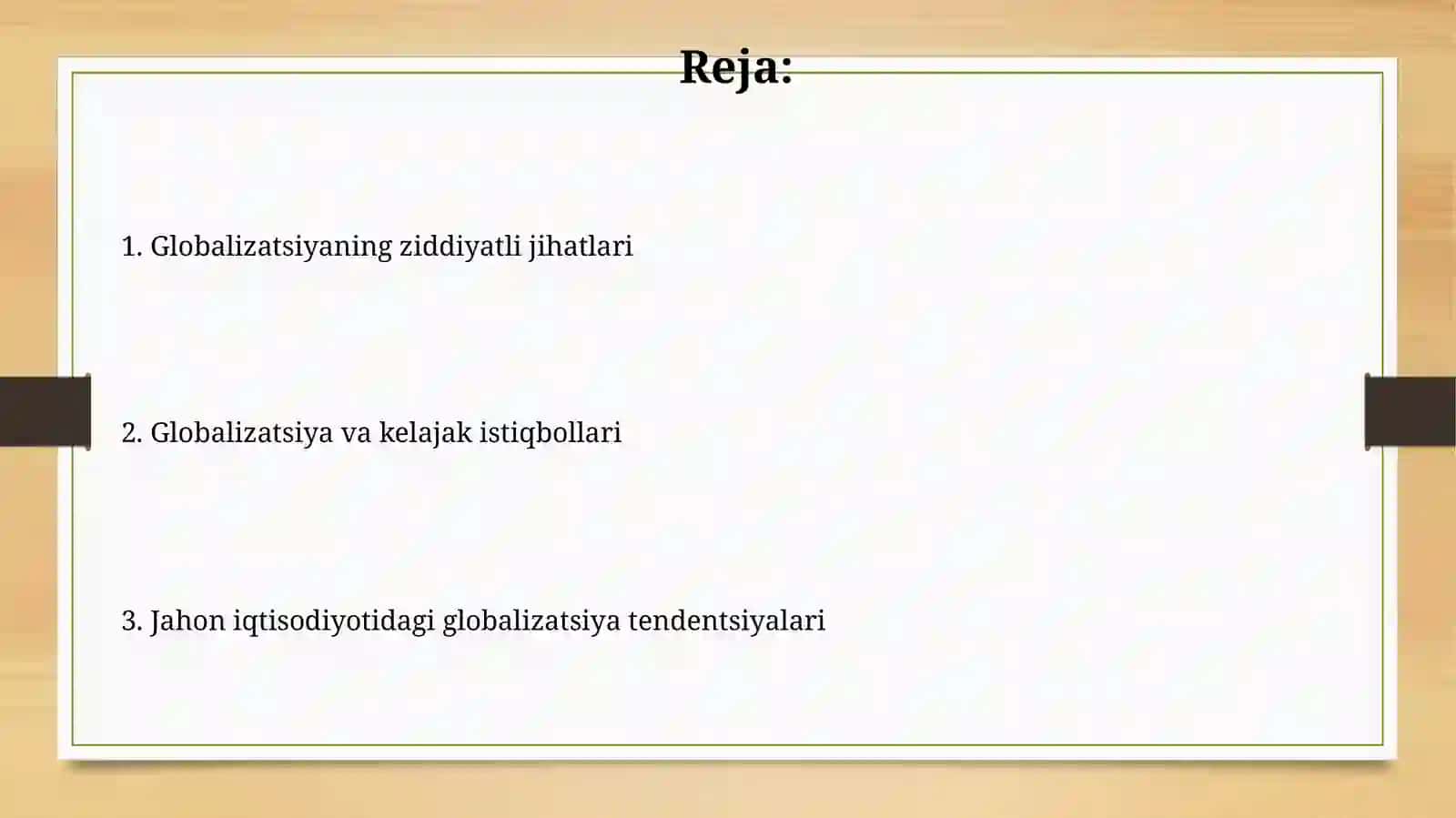 Jahon xo’jaligi globallashuvi yo’nalishlari va ziddiyatlilari 2