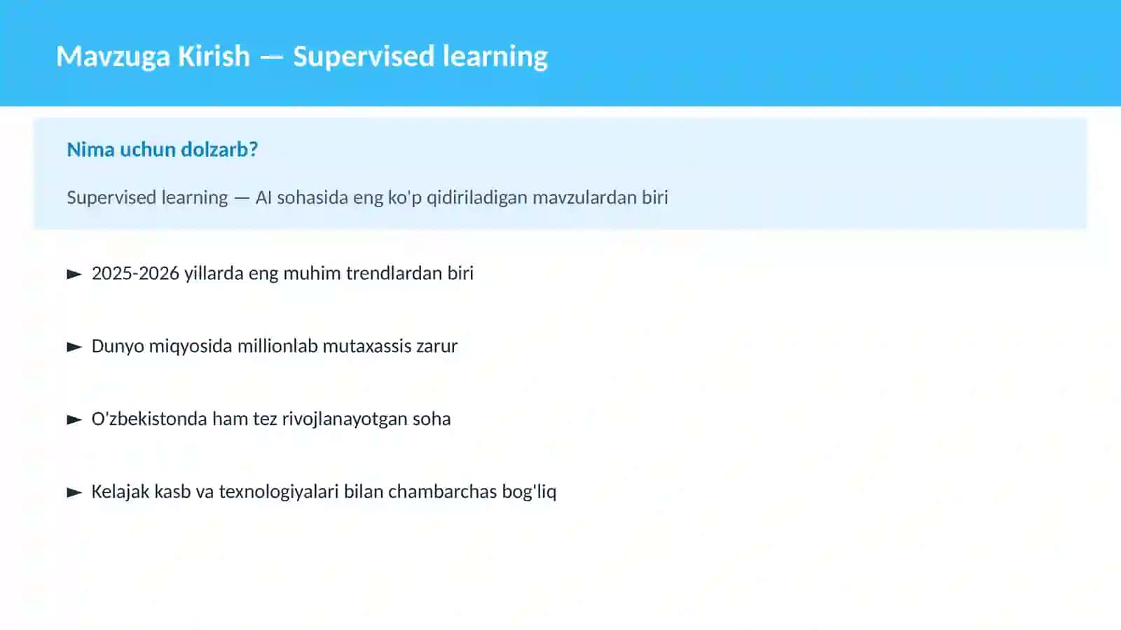 AI | MACHINE LEARNING ASOSLARI 2