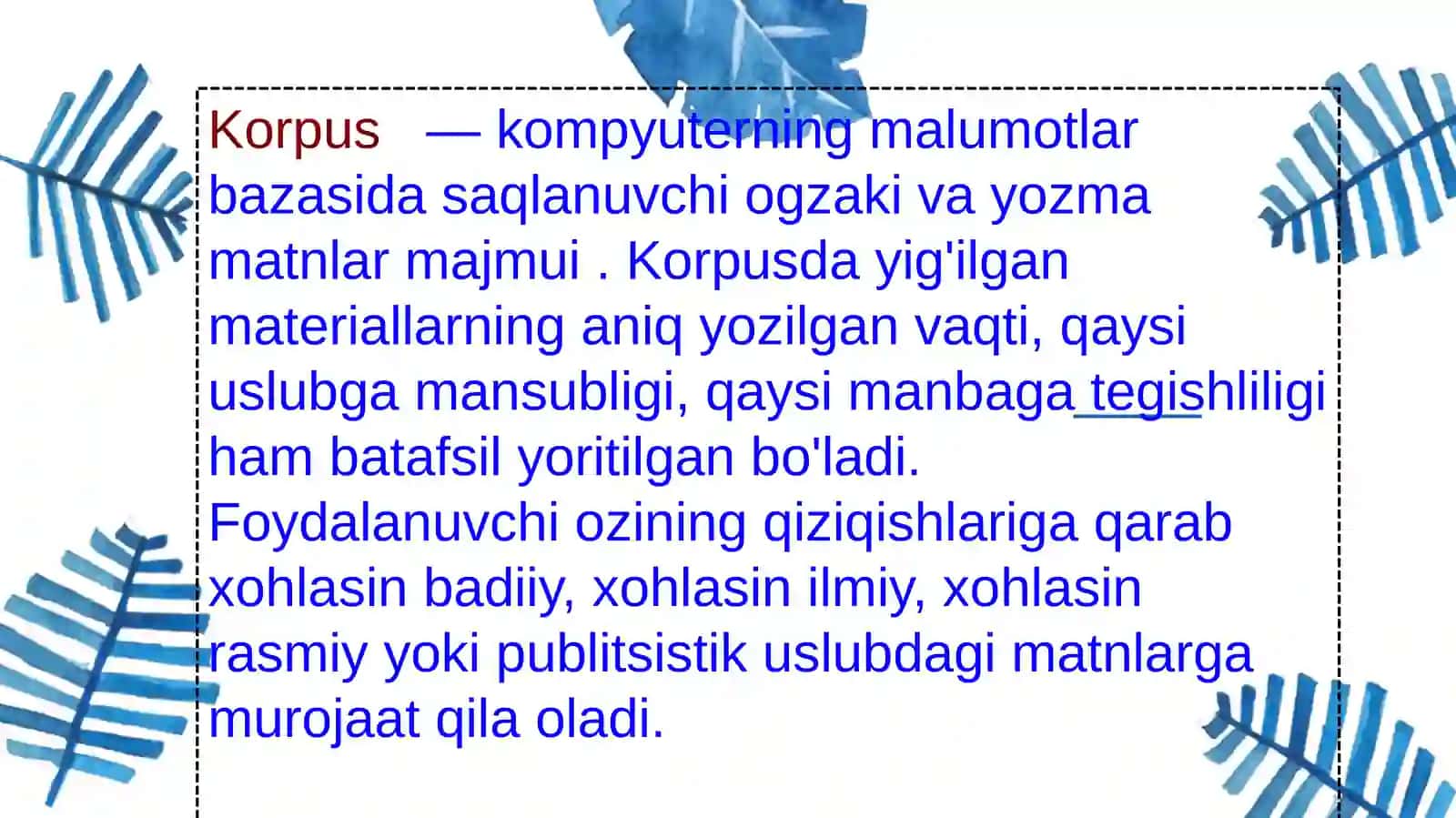 Badiiy asarlarning elektron parallel korpusini yaratish 2