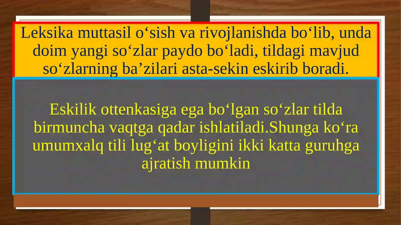 Ona tilining nofaol leksikasi, neologizmlar 2